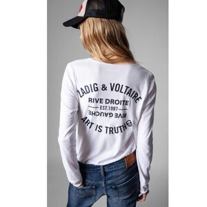 Zadig & Voltaire Art is Truth Long Sleeve Top.